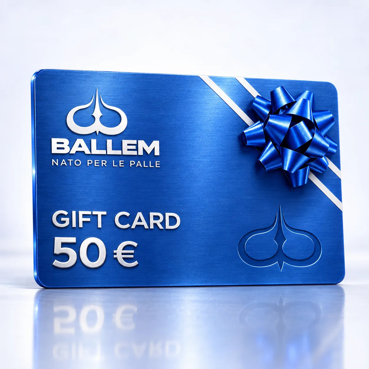 Gift card BALLEM da 50 euro, blu con fiocco regalo